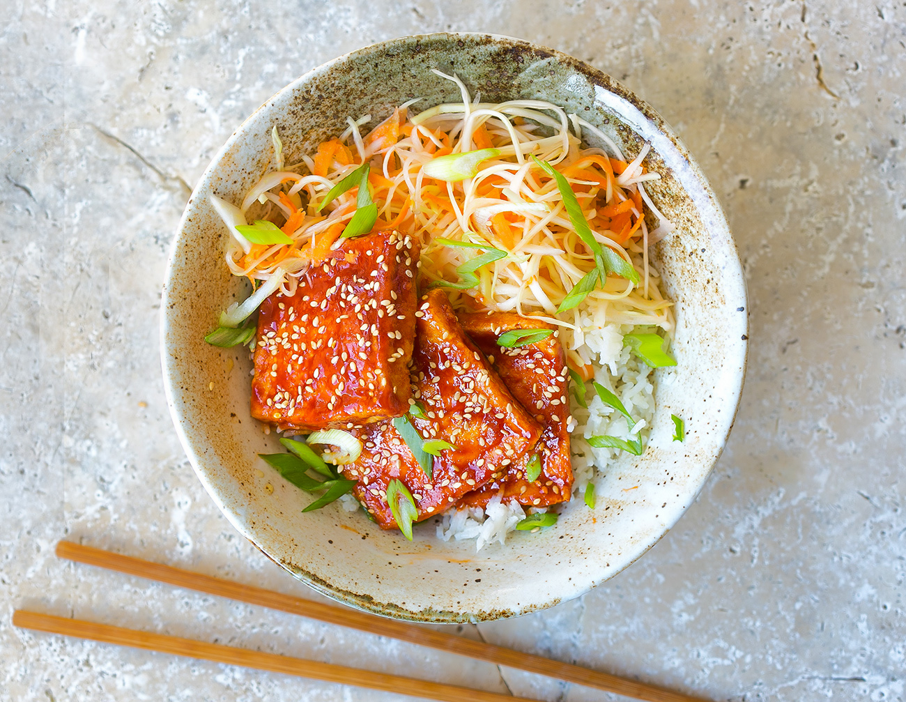 Korean Fried Tofu - with Asian style coleslaw