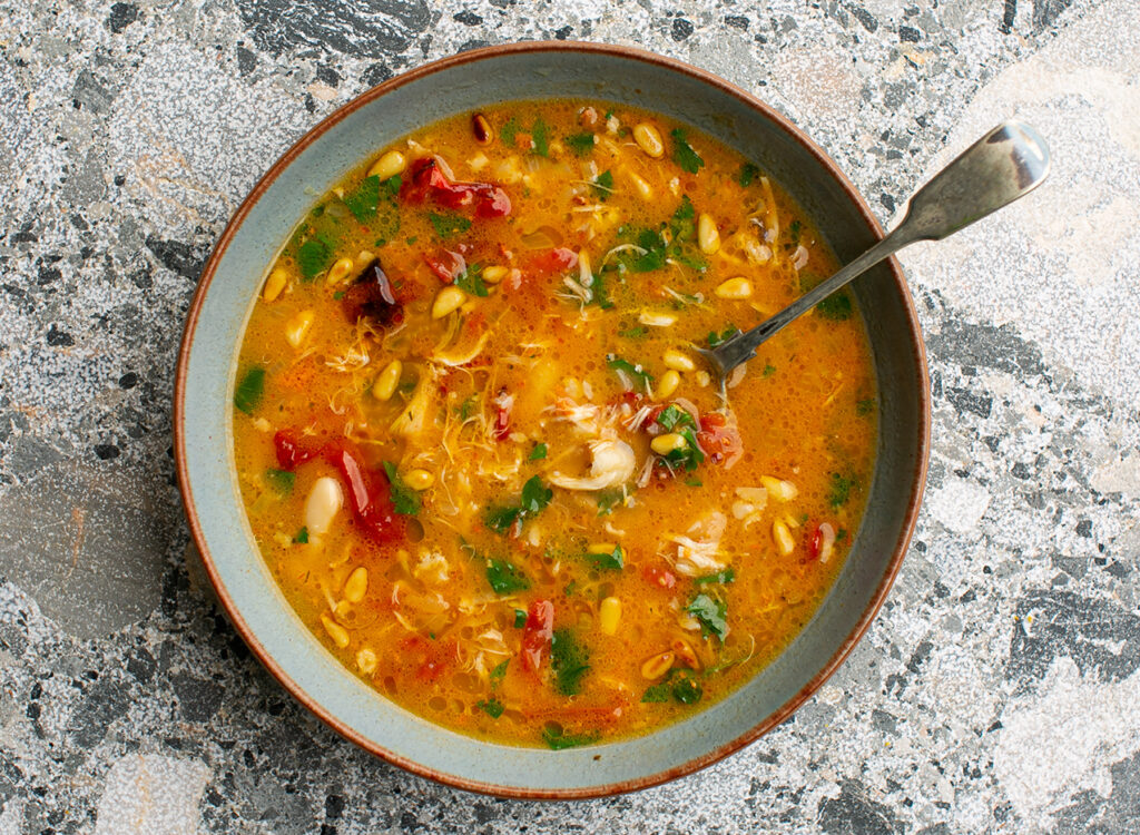 Chicken Tomato Pesto Soup Recipe