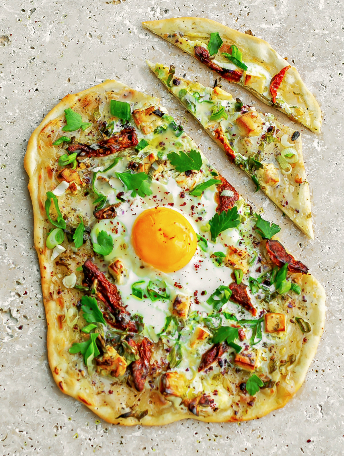 Za’atar Feta and Egg Flatbread - Easy a quick alternative to pizza