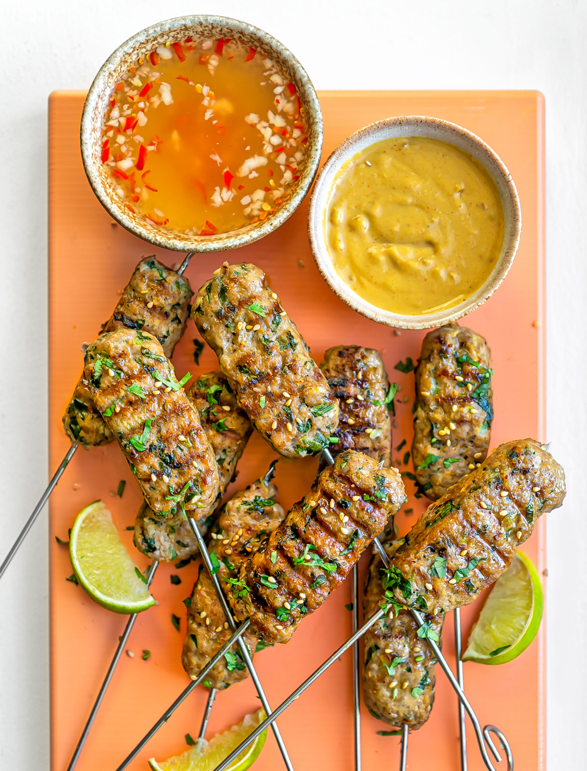 Vietnamese Pork Skewers with nuoc cham