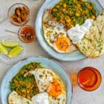 Chickpea-Spinach Curry with Fried Eggs