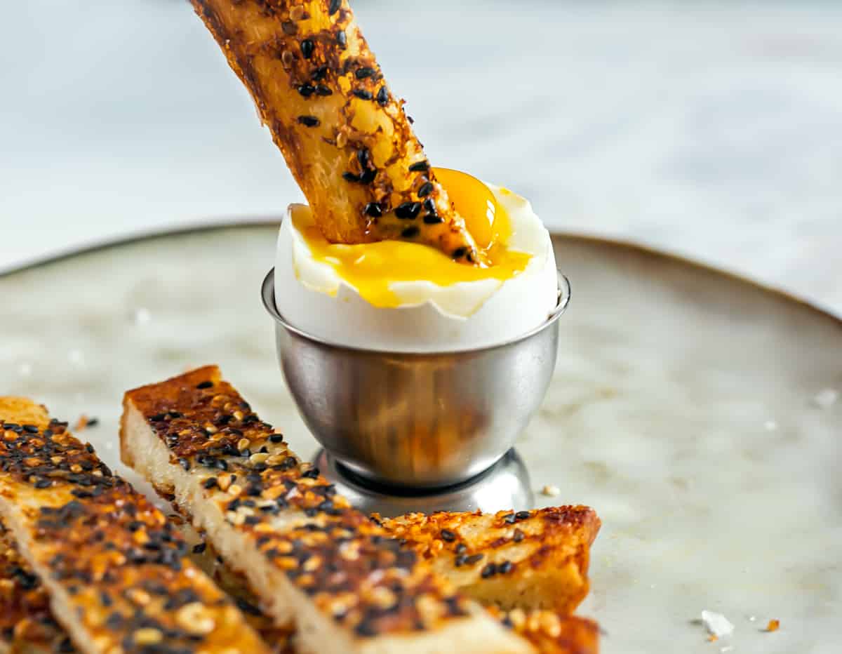Soft Boiled Egg with Parmesan Crusted Soldiers