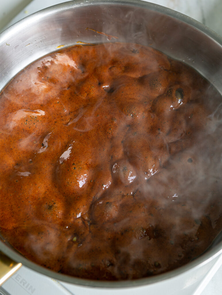 bubbling sugar for browning sauce