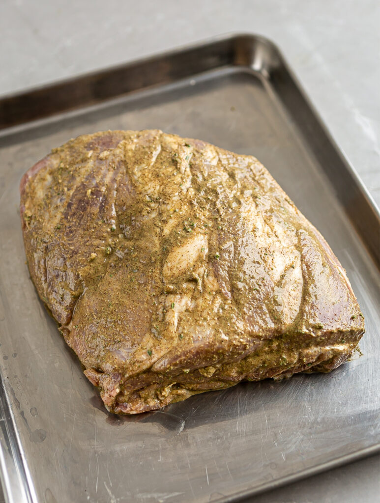 Pork Shoulder Roast with mustard spice marinade